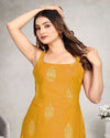 Women’s Rayon Sleeveless Kurti with Gold Foil Butta for Daily Wear