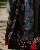Roman Silk Floral Embroidered Suit with Tabby Silk Dupatta