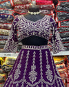 Regal Purple Embroidery Sequence Lehenga Set