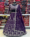 Regal Purple Embroidery Sequence Lehenga Set