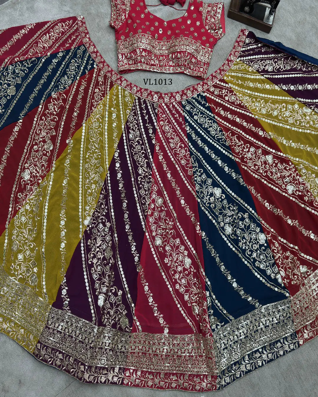 Dazzling Multi-Panel Faux Georgette Lehenga Choli for Sangeet & Weddings