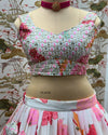 Vibrant Floral Chinon Lehenga Set for Wedding Functions