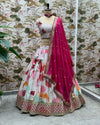 Vibrant Floral Chinon Lehenga Set for Wedding Functions
