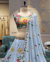 Sunflower Faux Georgette Embroidery Lehenga Choli for Festive Wear