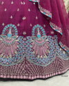 Magenta Faux Georgette Sequin Peacock Lehenga Choli for Sangeet