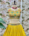 Mustard Star Georgette Sequin Lehenga Set for Festivals