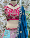 Vibrant Chinon Embroidered Lehenga Choli for Weddings