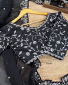 Elegant Black Candy Crush Sequin Saree with Embroidered Mono Banglori Blouse