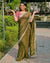 Designer Floral Zari Work Blouse & Sheer Lurex Saree for Festive Occasions
