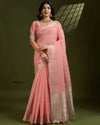 Soft Tissue Linen Silk Saree with Gota-Patti Checks