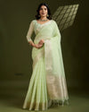 Soft Tissue Linen Silk Saree with Gota-Patti Checks