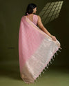 Soft Tissue Linen Silk Saree with Gota-Patti Checks