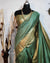 Gold Zari Woven Assam Silk Saree with Geometric Temple Border
