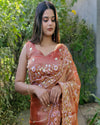 Radiant Emerald Sheer Barbari Silk Saree – Party & Festive Glamour
