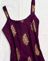 Sleeveless Foil Leaf Print Rayon Daily Wear Kurti