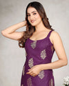 Sleeveless Foil Leaf Print Rayon Daily Wear Kurti