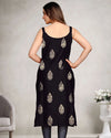 Women’s Rayon Sleeveless Kurti with Gold Foil Butta for Daily Wear