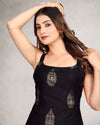Women’s Rayon Sleeveless Kurti with Gold Foil Butta for Daily Wear