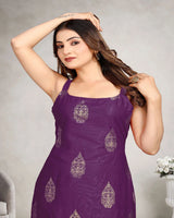 Women’s Rayon Sleeveless Kurti with Gold Foil Butta for Daily Wear