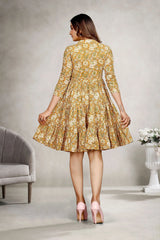 Floral Cotton Fit & Flare Short Dress for Women