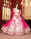 Vibrant Floral Chinon Lehenga Set for Wedding Functions