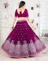 Magenta Faux Georgette Sequin Peacock Lehenga Choli for Sangeet