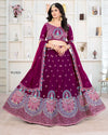 Magenta Faux Georgette Sequin Peacock Lehenga Choli for Sangeet