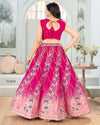 Pink Ombré Chinon Embroidery Lehenga for Festive Wear