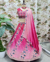 Pink Ombré Chinon Embroidery Lehenga for Festive Wear