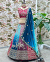 Vibrant Chinon Embroidered Lehenga Choli for Weddings
